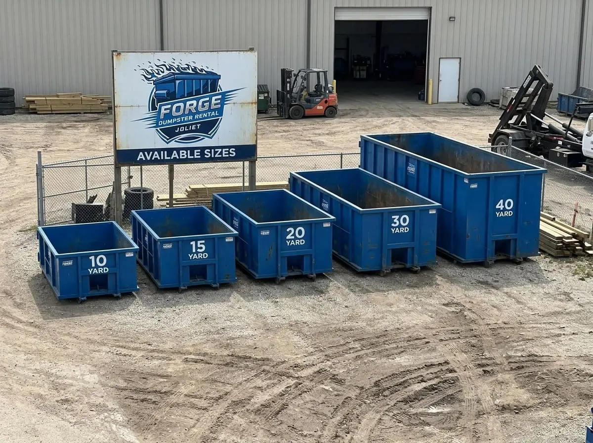 Roll-off dumpster delivered in Minooka, IL by Forge Dumpster Rental